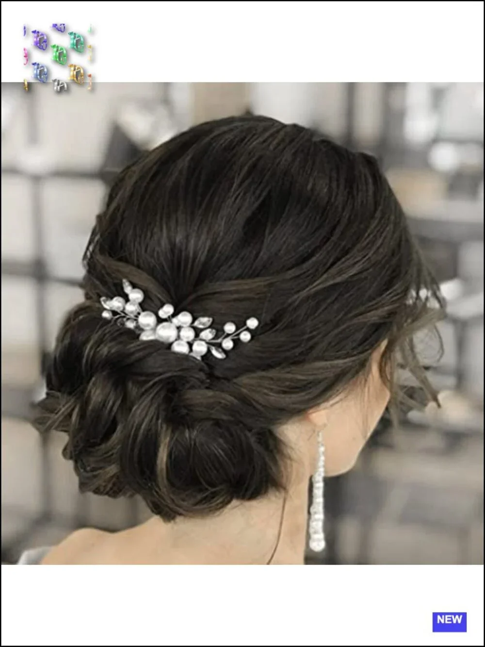 Pearl and Rhinestone Bridal Hair Side Comb for Women